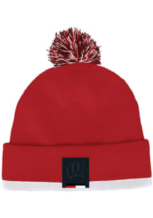 Wisconsin Badgers Under Armour Waffle Knit Pom Beanie Mens Knit Hat - Red