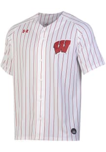 Mens Wisconsin Badgers White Under Armour Replica Jersey