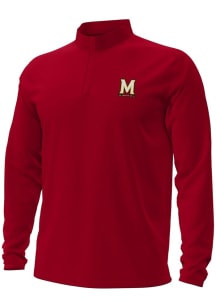 Mens Maryland Terrapins Red Under Armour Vintage Mascot Motion Qtr Zip Pullover