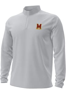 Mens Maryland Terrapins White Under Armour Primary Team Logo Motion Qtr Zip Pullover