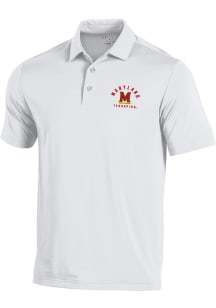 Mens Maryland Terrapins White Under Armour Number One Design T2 Short Sleeve Polo Shirt