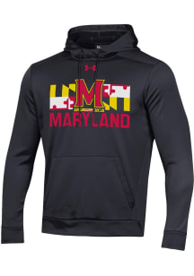 Mens Maryland Terrapins Black Under Armour Local No. 1 Pill Long Sleeve Hoodie