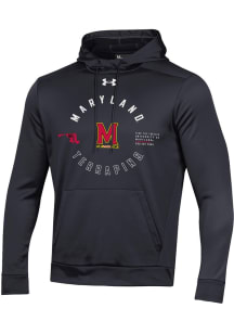 Mens Maryland Terrapins Black Under Armour Circle No. 1 Pill Long Sleeve Hoodie