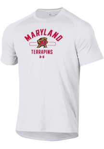 Maryland Terrapins White Under Armour No. 1 Pill Box Tech Short Sleeve T Shirt