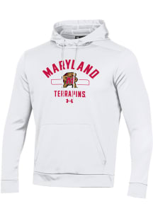 Mens Maryland Terrapins White Under Armour No. 1 Pill Box No. 1 Pill Long Sleeve Hoodie