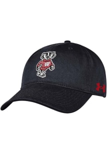 Under Armour Black Wisconsin Badgers Washed Performance Design Adjustable Hat