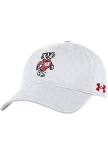 Under Armour White Wisconsin Badgers Washed Performance Design Adjustable Hat