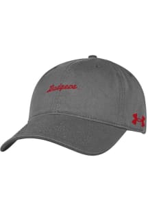 Under Armour Charcoal Wisconsin Badgers Washed Performance Adjustable Hat