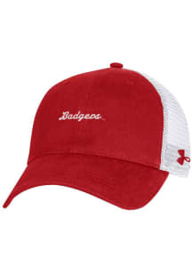 Under Armour Red Wisconsin Badgers Washed Performance Trucker Adjustable Hat