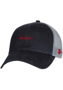 Under Armour  Wisconsin Badgers Washed Performance Trucker Adjustable Hat