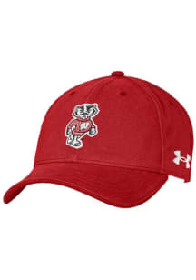 Wisconsin Badgers Under Armour Washed Performance Youth Adjustable Hat - Red