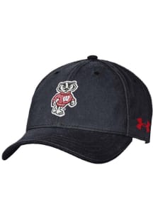 Wisconsin Badgers Under Armour Washed Performance Youth Adjustable Hat - Black