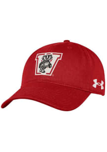 Wisconsin Badgers Under Armour Retro Washed Performance Womens Adjustable Hat - Red