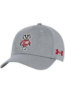 Wisconsin Badgers Under Armour Blitzing Stretch Flex Hat - Grey