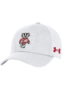 Wisconsin Badgers Under Armour Blitzing Stretch Flex Hat - White