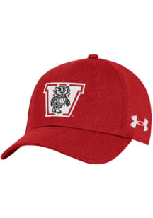 Wisconsin Badgers Under Armour Retro Blitzing Stretch Flex Hat - Red