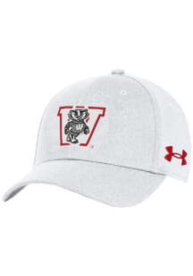 Wisconsin Badgers Under Armour Retro Blitzing Stretch Flex Hat - White