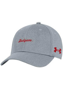 Wisconsin Badgers Under Armour Blitzing Stretch Design Flex Hat - Grey