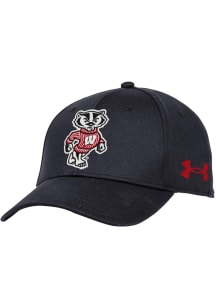 Under Armour Black Wisconsin Badgers Blitzing Performance Adjustable Hat