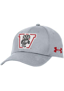 Under Armour Grey Wisconsin Badgers Retro Blitzing Performance Adjustable Hat