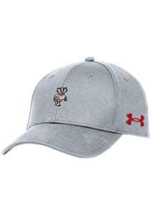 Wisconsin Badgers Under Armour Blitzing Performance Womens Adjustable Hat - Grey