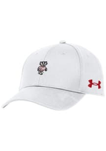 Wisconsin Badgers Under Armour Blitzing Performance Womens Adjustable Hat - White