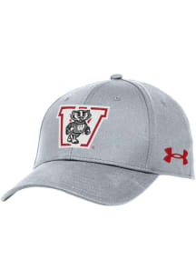 Wisconsin Badgers Under Armour Retro Blitzing Performance Womens Adjustable Hat - Grey