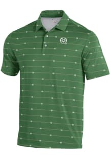 Under Armour Colorado State Rams Mens Green Gameday Sublimated Short Sleeve Polo