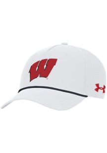 Under Armour White Wisconsin Badgers Driver Rope Golfer Adjustable Hat