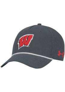 Under Armour Charcoal Wisconsin Badgers Driver Rope Golfer Adjustable Hat