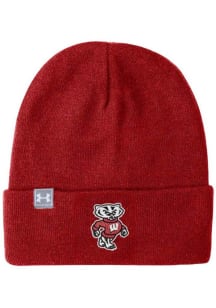 Wisconsin Badgers Under Armour Halftime Beanie Mens Knit Hat - Red