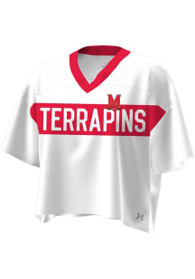 Womens Maryland Terrapins White Under Armour Gameday Jersey Fashion Football
