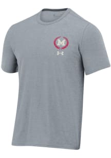 Maryland Terrapins Grey Under Armour Front Left Chest with Back Hit All Day Short Sleeve T Shirt