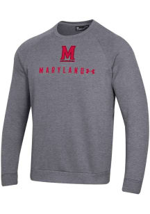 Mens Maryland Terrapins Charcoal Under Armour Tonal All Day Crew Sweatshirt