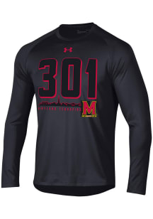 Mens Maryland Terrapins Black Under Armour 301 Area Code Tech Long Sleeve T-Shirt