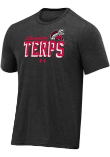Maryland Terrapins Black Under Armour Vintage Flat Mascot All Day Short Sleeve T Shirt