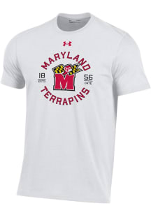 Under Armour Maryland Terrapins White Local Rounded Number One Perf Cotton Short Sleeve T Shirt