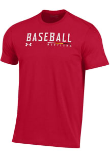 Under Armour Maryland Terrapins Red Baseball Perf Cotton Short Sleeve T Shirt