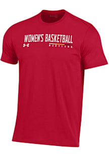 Under Armour Maryland Terrapins Red Women's Basketball Perf Cotton Short Sleeve T Shirt