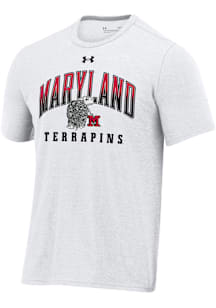 Under Armour Maryland Terrapins White No. 1 Design All Day Short Sleeve T Shirt