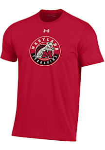 Under Armour Maryland Terrapins Red Circle Perf Cotton Short Sleeve T Shirt