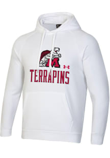 Mens Maryland Terrapins White Under Armour Name Drop All Day Hooded Sweatshirt