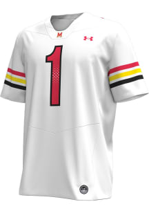 Mens Maryland Terrapins White Under Armour Replica Jersey Football Jersey