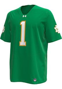 Under Armour Notre Dame Fighting Irish Green Football Number 1 Replica Jersey Football Jersey