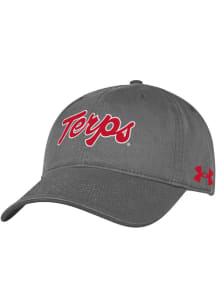 Under Armour Charcoal Maryland Terrapins Script Washed Performance Adjustable Hat