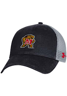 Under Armour Maryland Terrapins Washed Performance Trucker Adjustable Hat - Black