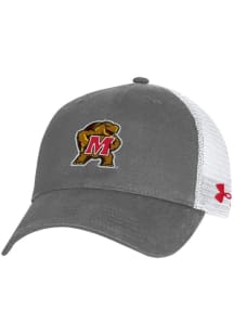 Under Armour Charcoal Maryland Terrapins Washed Performance Trucker Adjustable Hat