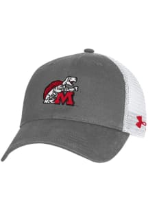 Under Armour Charcoal Maryland Terrapins Retro Washed Performance Trucker Adjustable Hat