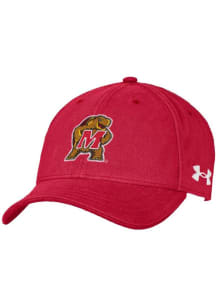 Maryland Terrapins Under Armour Washed Performance Youth Adjustable Hat - Red