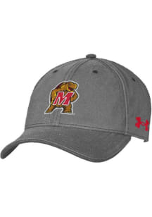 Maryland Terrapins Under Armour Washed Performance Youth Adjustable Hat - Charcoal